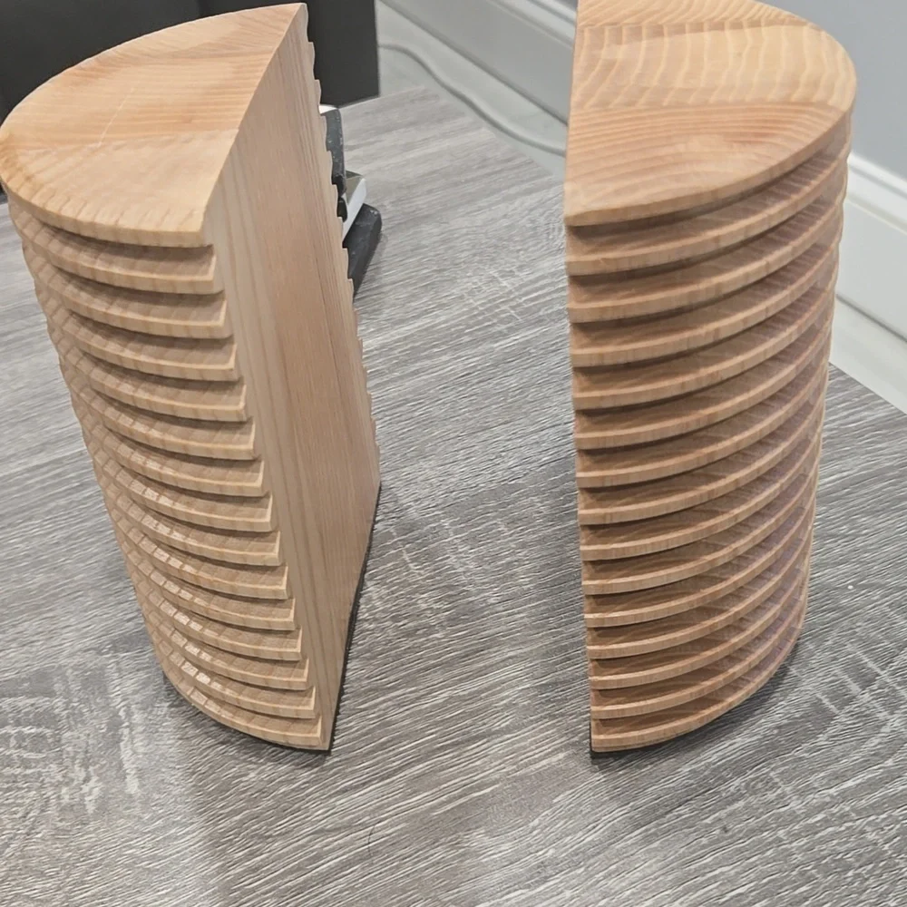 West Elm Black and Natural Modern Bookends.